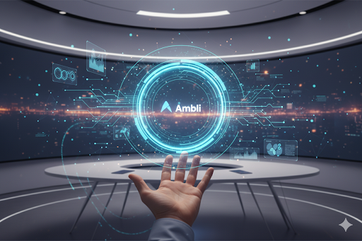 modern illustration of human hand connecting with AI technology, warm colors, emotionally intelligent AI concept